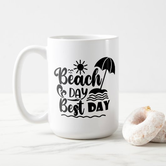 Sommerurlaubsthema Kaffeetasse (Mit Donut)