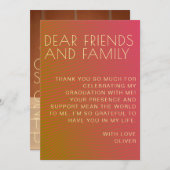 Sommervibe Abschluss parallel warme Farblinien Dankeskarte (Vorne/Hinten)