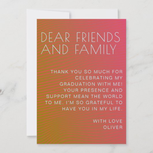 Sommervibe Abschluss parallel warme Farblinien Dankeskarte (Vorderseite)