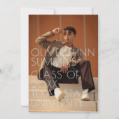 Sommervibe Abschluss parallel warme Farblinien Dankeskarte (Rückseite)