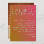 Sommervibe Abschluss parallel warme Farblinien Dankeskarte (Vorne/Hinten)