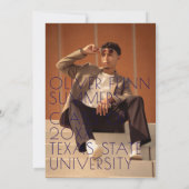 Sommervibe Abschluss parallel warme Farblinien Dankeskarte (Rückseite)