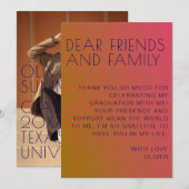 Sommervibe Abschluss parallel warme Farblinien Dankeskarte (Vorne/Hinten)