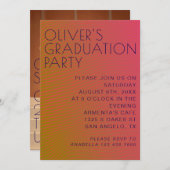 Sommervibe Abschluss parallel warme Farblinien Einladung (Vorne/Hinten)