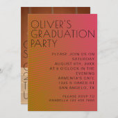 Sommervibe Abschluss parallel warme Farblinien Einladung (Vorne/Hinten)