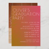 Sommervibe Abschluss parallel warme Farblinien Einladung (Vorne/Hinten)