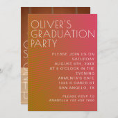 Sommervibe Abschluss parallel warme Farblinien Einladung (Vorne/Hinten)