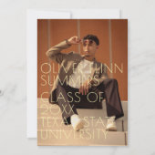 Sommervibe Abschluss parallel warme Farblinien Einladung (Rückseite)