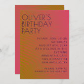 Sommervibe Geburtstag parallel warme Farblinien Einladung (Vorne/Hinten)