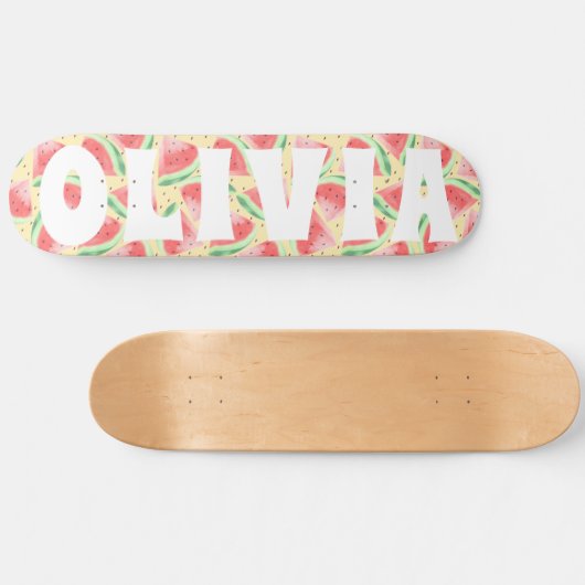 Sommervibe Wassermelone Custom Skateboard (Horizontal)