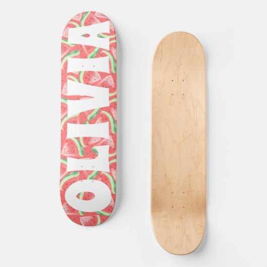 Sommervibe Wassermelone Custom Skateboard (Vorderseite)