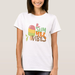 Sommervibes bunt niedliches Eis ferien Frauen T-Shirt