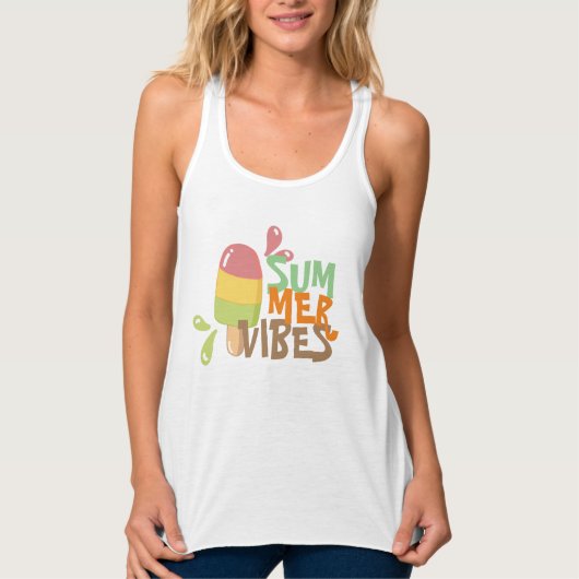 Sommervibes bunt niedliches Eis ferien Frauen Tank Top (Vorderseite)