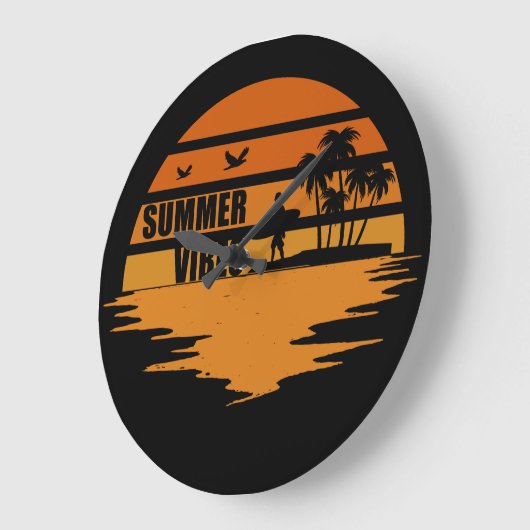 Sommervibes Familienurlaub Große Wanduhr (Winkel)