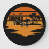 Sommervibes Familienurlaub Große Wanduhr (Vorderseite)