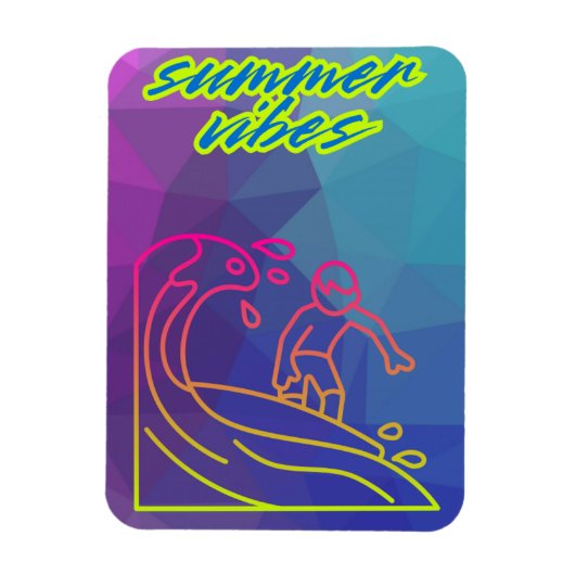 Sommervibes Junge surfen Magnet (Vertikal)