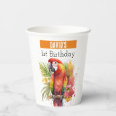 Sommervibes Papagei - 1. Geburtstag - Pappbecher (Rückseite)