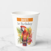 Sommervibes Papagei - 1. Geburtstag - Pappbecher (Vorderseite)