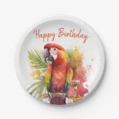 Sommervibes Parrot - Geburtstag Pappteller (Vorderseite)