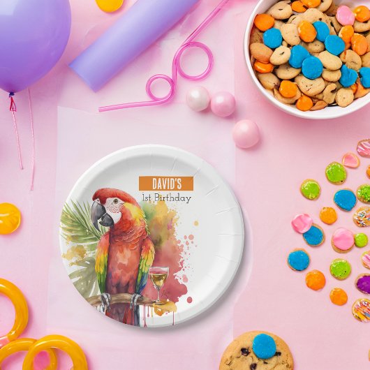 Sommervibes Parrot - Geburtstagsparty - Pappteller