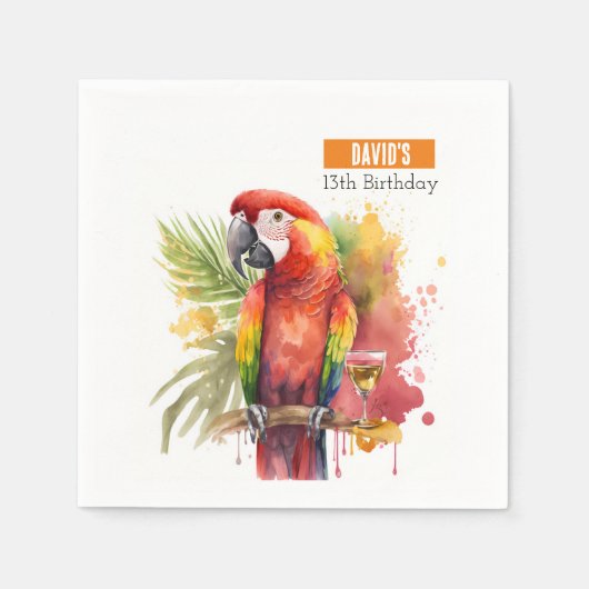 Sommervibes Parrot - Geburtstagsparty - Serviette (Vorderseite)