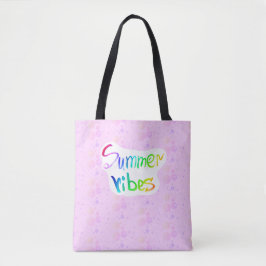 Sommervibes Regenbogenrosa Aquarellkalligraphie Tasche