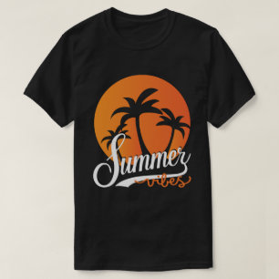 Sommervibes Retro Sonnenuntergang und Palmen Bäume T-Shirt