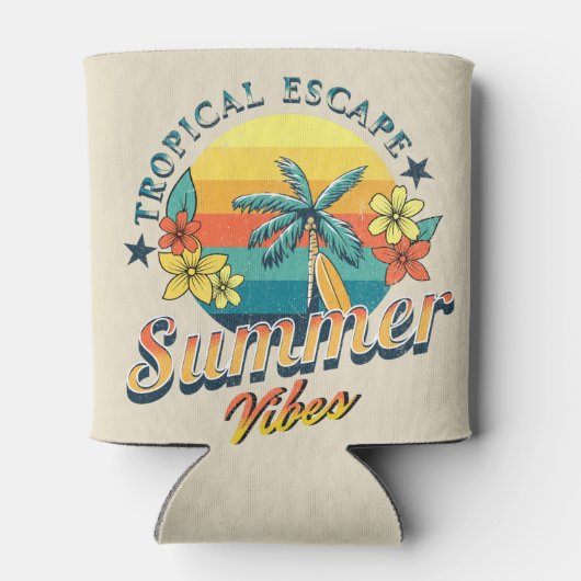 Sommervibes - Tropische Flucht Dosenkühler (Rückseite)