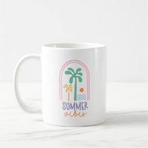 Sommervibes und Palmen Retro Minimalistisch Kaffeetasse