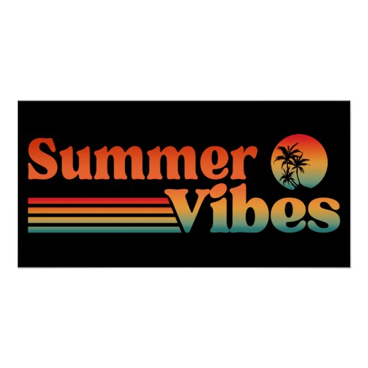 SOMMERVIBES VINTAGER SONNENURLAUB POSTER (Vorderseite)