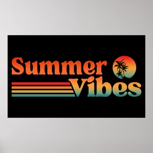 SOMMERVIBES VINTAGER SONNENURLAUB POSTER (Vorne)