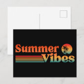 SOMMERVIBES VINTAGER SONNENURLAUB POSTKARTE (Vorne/Hinten)