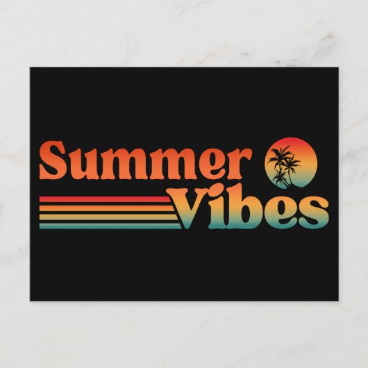 SOMMERVIBES VINTAGER SONNENURLAUB POSTKARTE (Vorderseite)