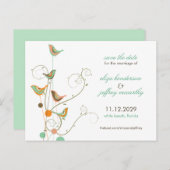 Sommervögel und Wirbel Save the Date Postkarte (Vorne/Hinten)
