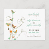 Sommervögel und Wirbel Save the Date Postkarte (Vorderseite)