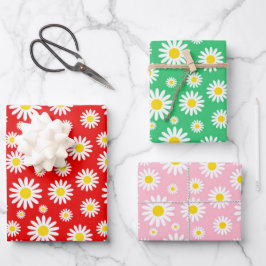 Sommerwährungen Rot, Grün und Rosa Geschenkpapier Set