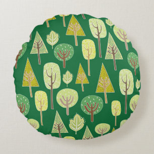 Sommerwald: Inspiriertes Design der Natur Rundes Kissen