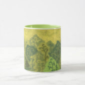 Sommerwald, Wollmalerei, Bäume grün & gelb Tasse (Zentrum)