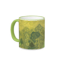 Sommerwald, Wollmalerei, Bäume grün & gelb