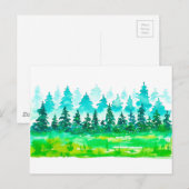 Sommerwaldlandschaft. Postkarte (Vorne/Hinten)