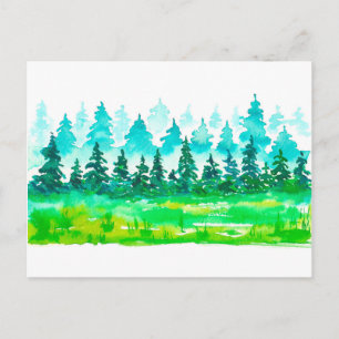 Sommerwaldlandschaft. Postkarte