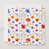 Sommerwasser Wildblumen BRIDAL Dusche Einladung (Rückseite)