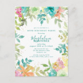 Sommerwasserfarbe Blumenkohl 40. Geburtstag Einlad Postkarte (Vorderseite)