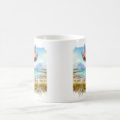 Sommerwasserfarbe Elche am Strand Kaffeetasse (Mittel)