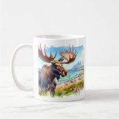 Sommerwasserfarbe Elche am Strand Kaffeetasse (Links)