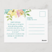 Sommerwasserfarbe Flora 80. Geburtstag Einladung Postkarte (Rückseite)