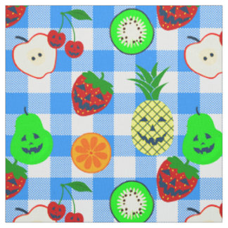 Sommerween blau Halloween Kürbis Obst Stoff
