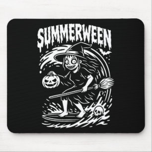Sommerween Halloween Sommer Surfen Strand Hexe Mousepad