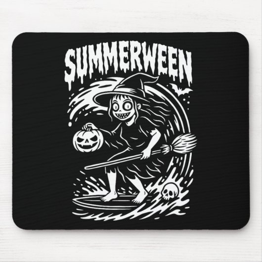 Sommerween Halloween Sommer Surfen Strand Hexe Mousepad (Vorne)