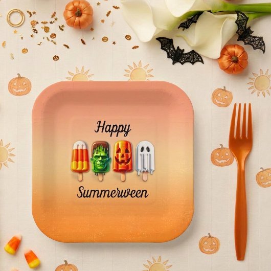 Sommerween Halloween Sommerparty Pappteller